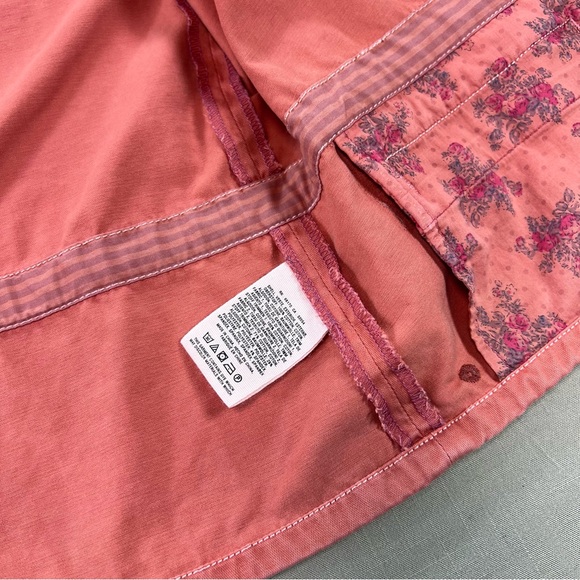 Hei Hei Anthropologie Utility Jacket Women’s Medium Pink Coral Cargo Jacket - Picture 6 of 11